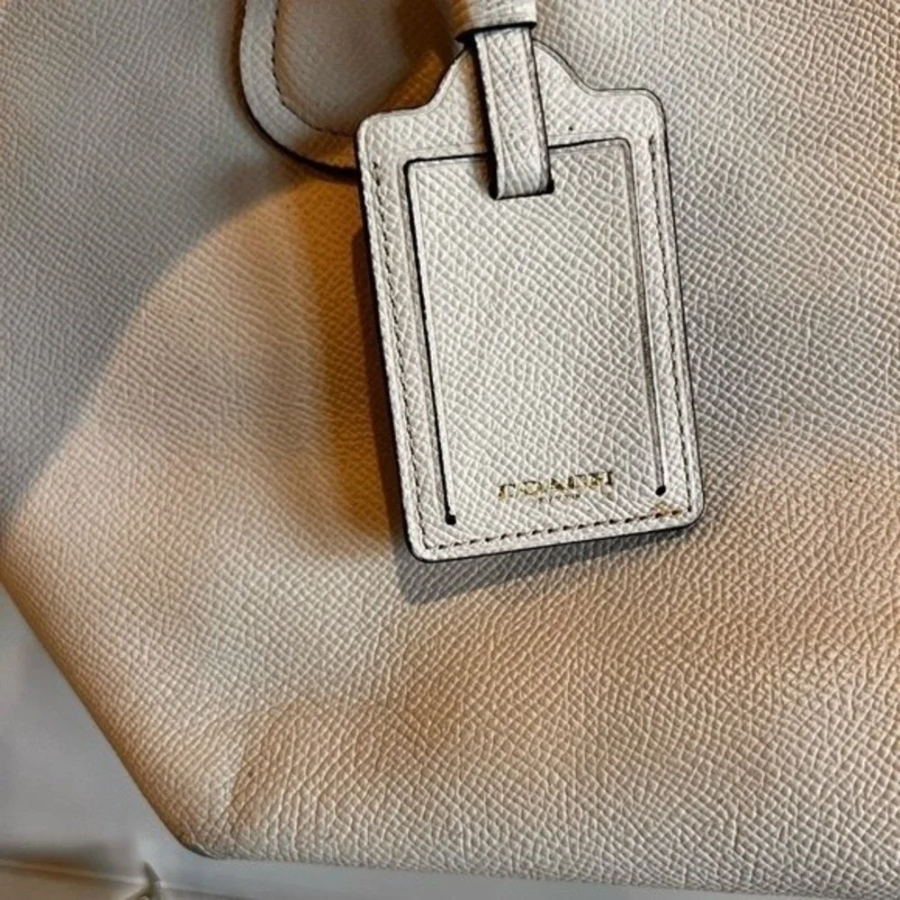 Coach Beige Leather Tote Bag